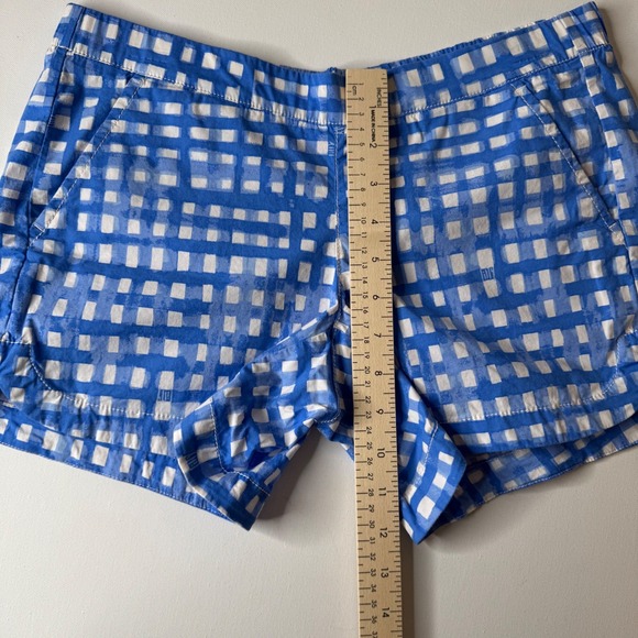 Lilly Pulitzer Ocean Trail Blue Gingham Shorts Sz XS Elastic Waist Casual Comfy - Picture 10 of 11